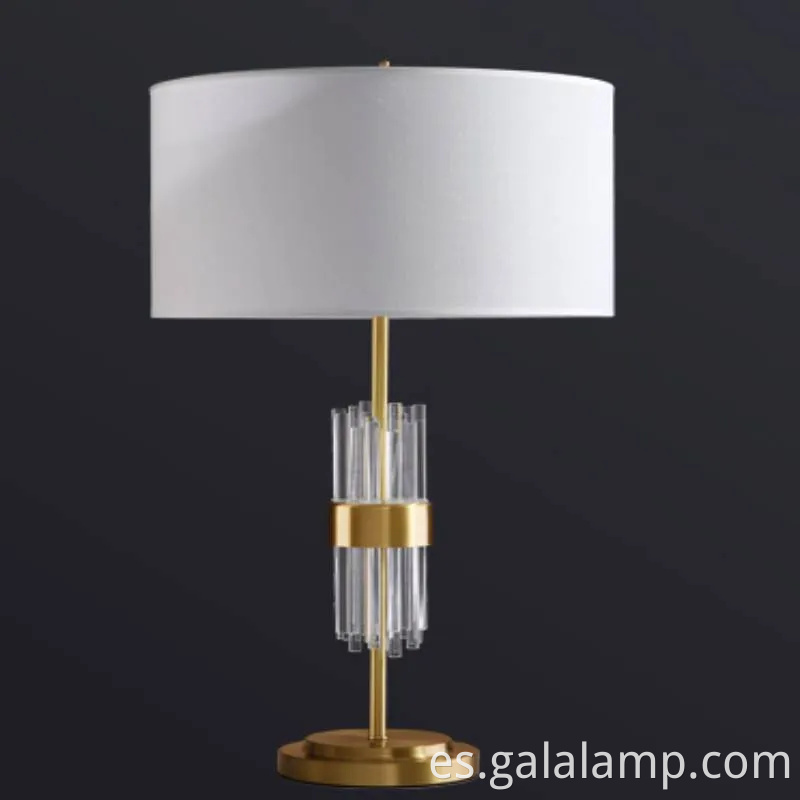 Lámpara de mesa de acero de cristal LED contemporánea para habitaciones modernas